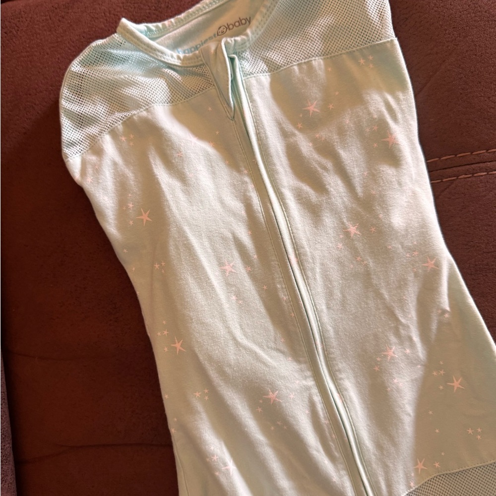aden + anais Mint Star Zip Baby Swaddle